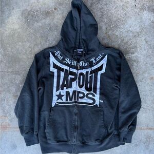 vintage tap out mma zip up hoodie xl